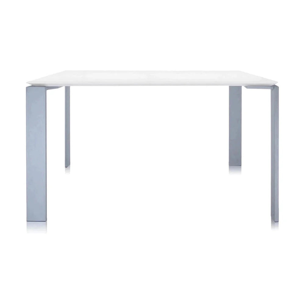 [product_category]-Kartell Four Soft Touch Desk 128x128 Cm, Aluminium/White-Kartell-8058967225587-0451080-KAR-1