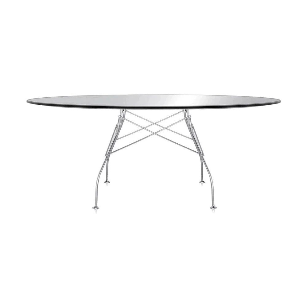 [product_category]-Kartell Glossy Table Oval Glass, Chrome/Black-Kartell-8058967225105-0457209-KAR-1