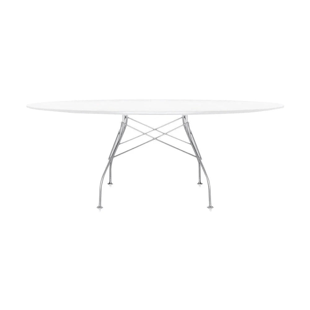 [product_category]-Kartell Glossy Table Oval Lacquered, Chrome/White-Kartell-8058967046533-045622P-KAR-1