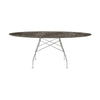 Kartell Glossy Table Oval Marble, Chrome/Brown Emperador