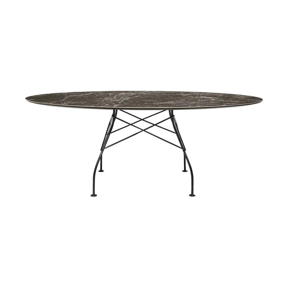[product_category]-Kartell Glossy Table Oval Marble, Matt Black/Brown Emperador-Kartell-8058967294279-04573MM-KAR-1