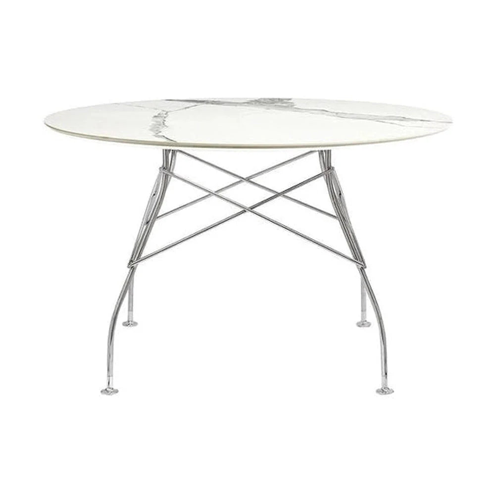 [product_category]-Kartell Glossy Table Round Marble, Chrome/White-Kartell-8058967253788-04588MB-KAR-1