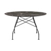 Kartell Glossy Table Round Marble, Matt Black/Brown Emperador