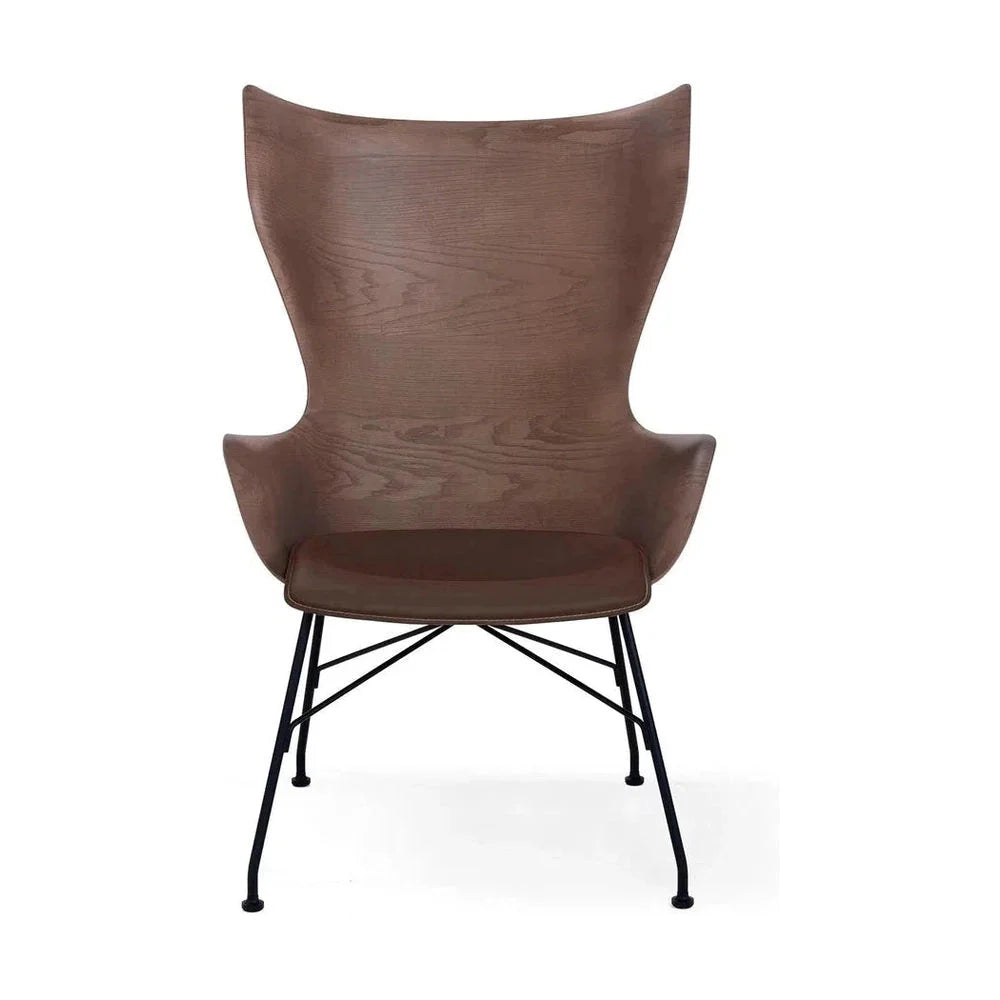 [product_category]-Kartell K/Wood Armchair Leather, Dark Wood/Black-Kartell-8058967295450-04917SN-KAR-1