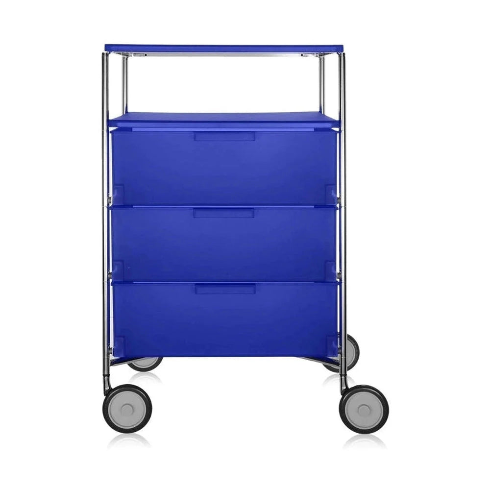 [product_category]-Kartell Mobil 3 Drawers And 1 Shelf With Wheels, Cobalt Blue-Kartell-8058967027112-02020L2-KAR-1