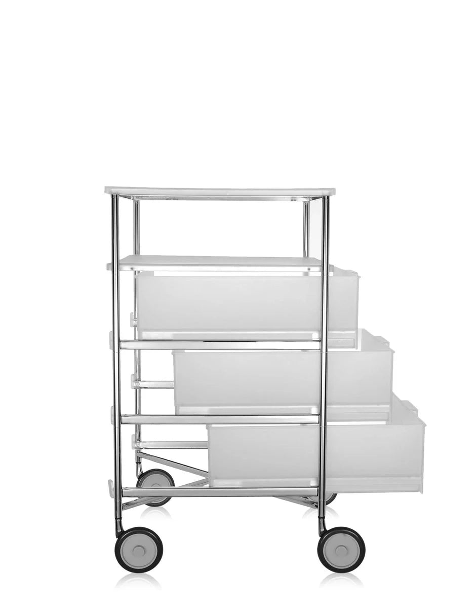 [product_category]-Kartell Mobil 3 Drawers And 1 Shelf With Wheels, Ice-Kartell-8058967027105-02020L1-KAR-2