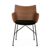 Kartell Q/Wood lænestol, mørk træ/sort/sort