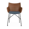 Kartell Q/Wood lænestol, mørk træ/sort/lyseblå