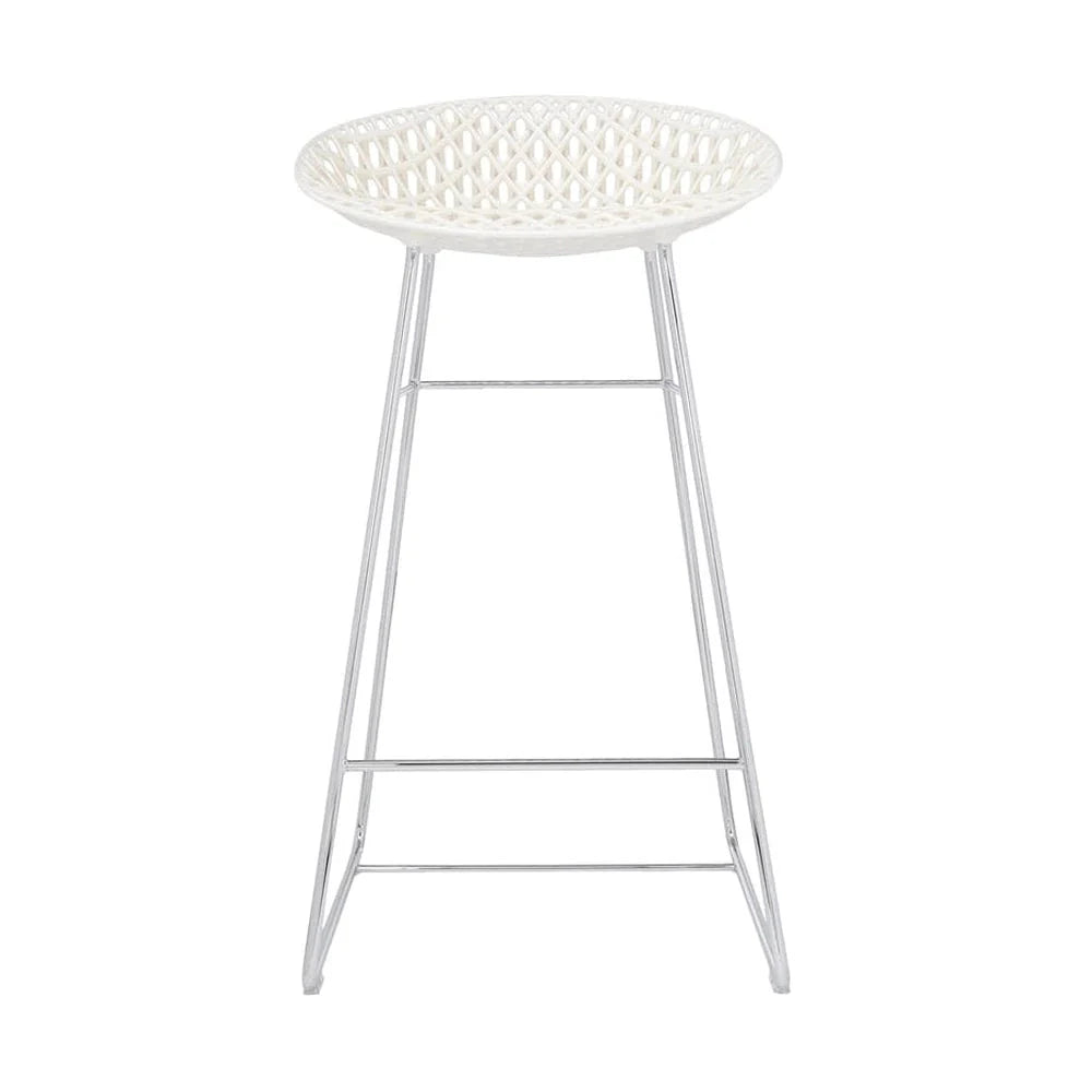 [product_category]-Kartell Smatrik Stool, White/Chrome-Kartell-8058967292893-05881B3-KAR-1