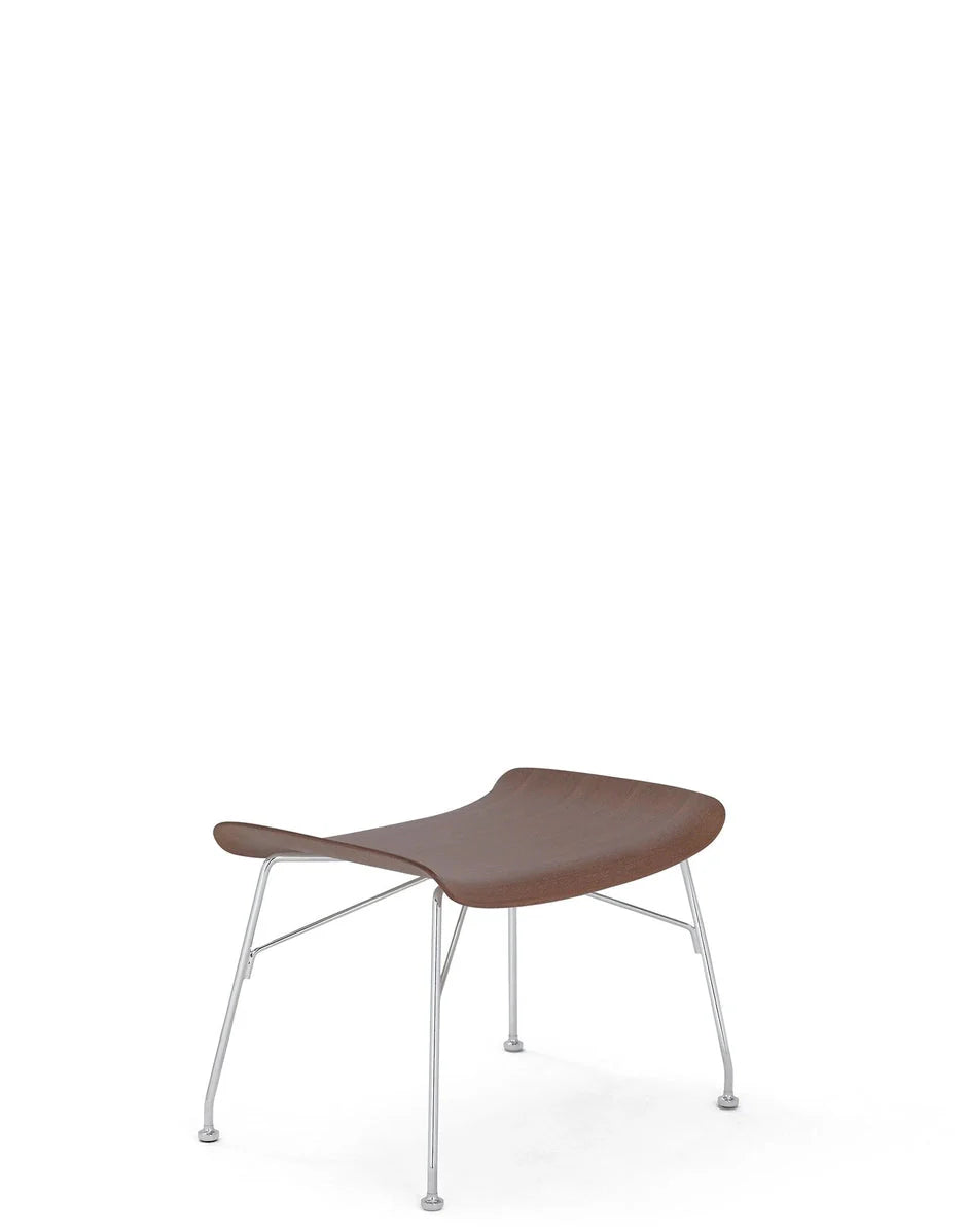 [product_category]-Kartell S/Wood Footrest Basic Veneer, Dark Wood/Chrome-Kartell-8058967295115-04918SC-KAR-2
