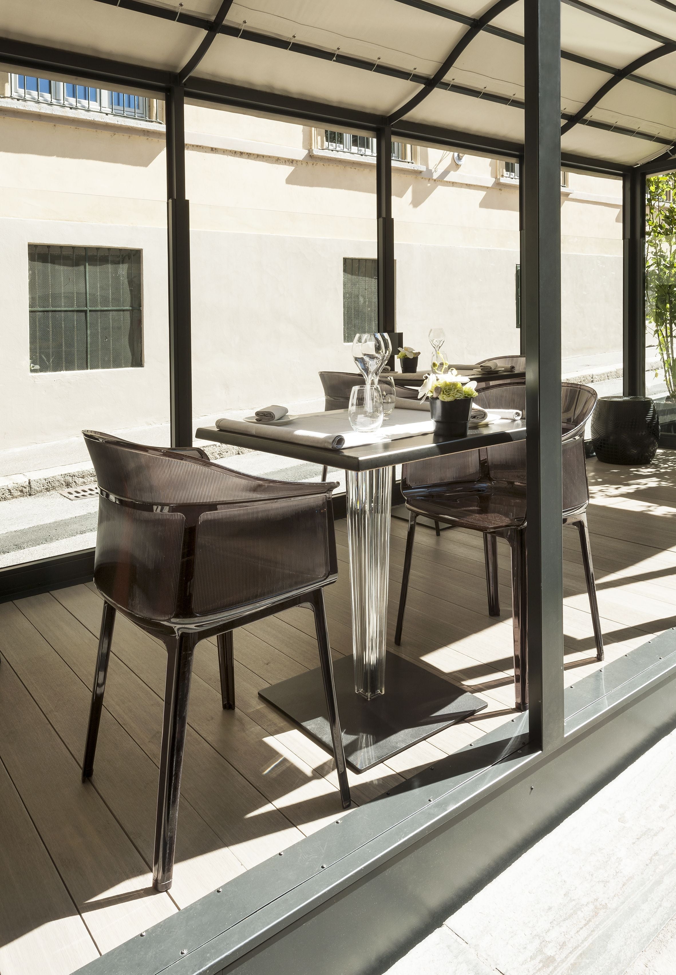 [product_category]-Kartell Top Top Table Per Dr. Yes Square With Round Base 70x70 Cm, Black-Kartell-8058967043037-0433309-KAR-7