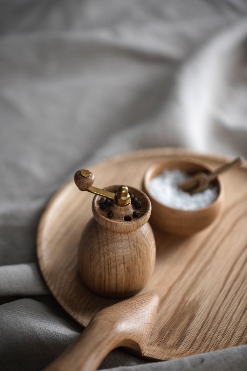 [product_category]-Kay Bojesen Salt Cellar With Spoon ø7 Cm Oak-Kay Bojesen-5709513391210-39121-KAY-21