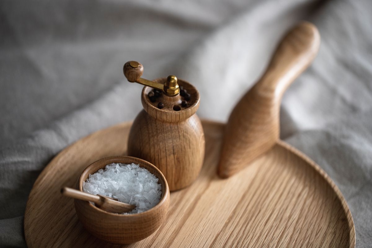 [product_category]-Kay Bojesen Salt Cellar With Spoon ø7 Cm Oak-Kay Bojesen-5709513391210-39121-KAY-22