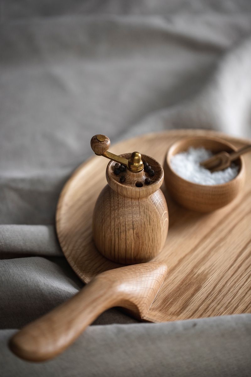 [product_category]-Kay Bojesen Salt Cellar With Spoon ø7 Cm Oak-Kay Bojesen-5709513391210-39121-KAY-23