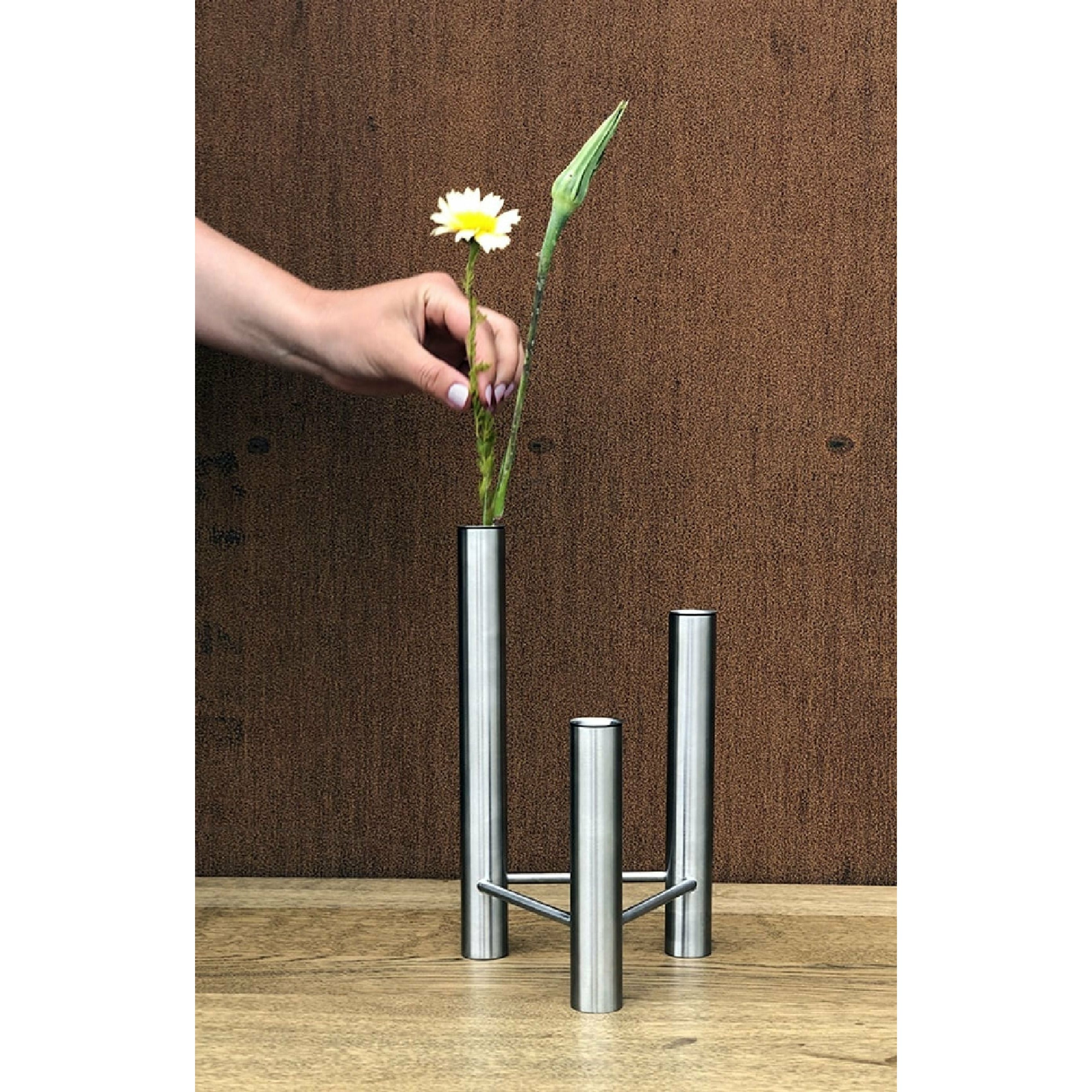 [product_category]-Kay Bojesen Vista Vase And Candlestick, Matte Steele Steel-Kay Bojesen ApS-5711168012303-230-KAY-6