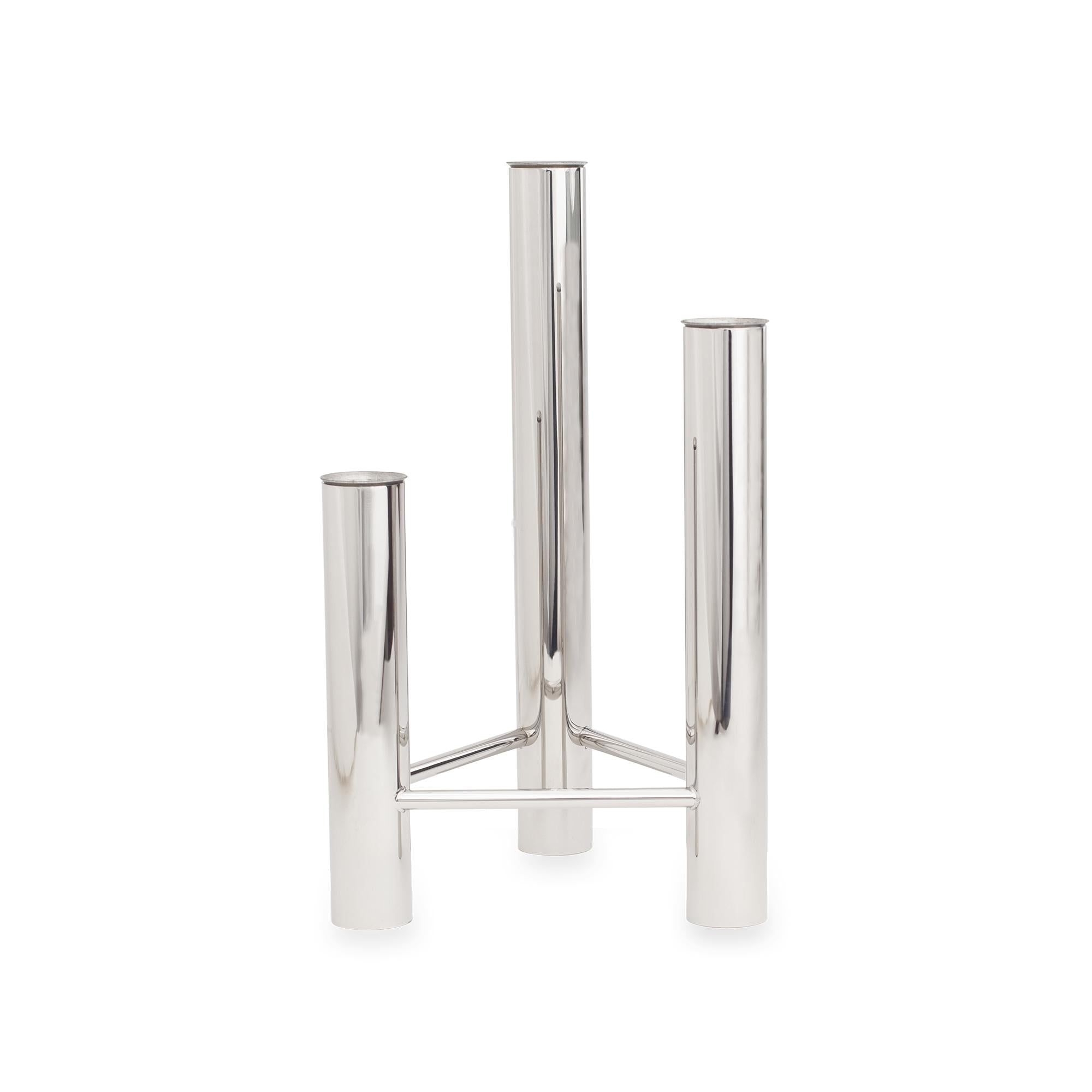 [product_category]-Kay Bojesen Vista Vase And Candlestick, Polished Steel-Kay Bojesen ApS-5711168012310-231-KAY-1