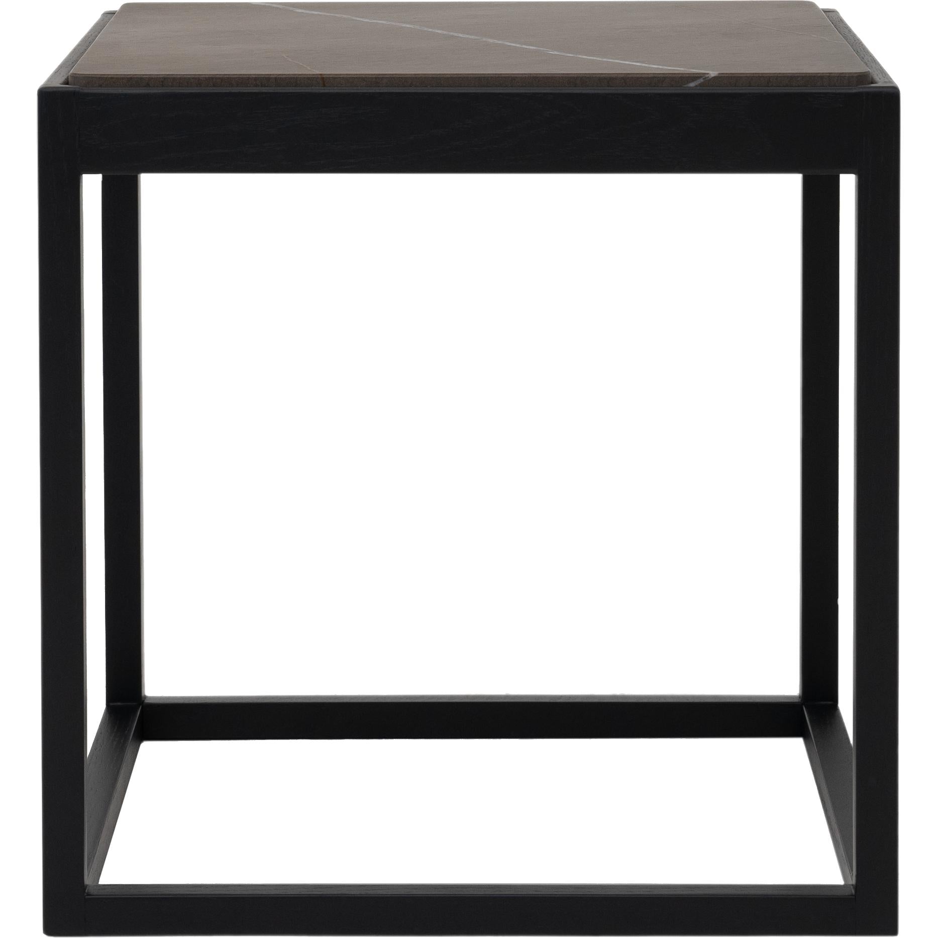 [product_category]-Klassik Studio Kø Cube Side Table Black Oak, Black Marble-Klassik Studio-CUBE-BLACKOAK-BLACKMARBLE-KLA-1