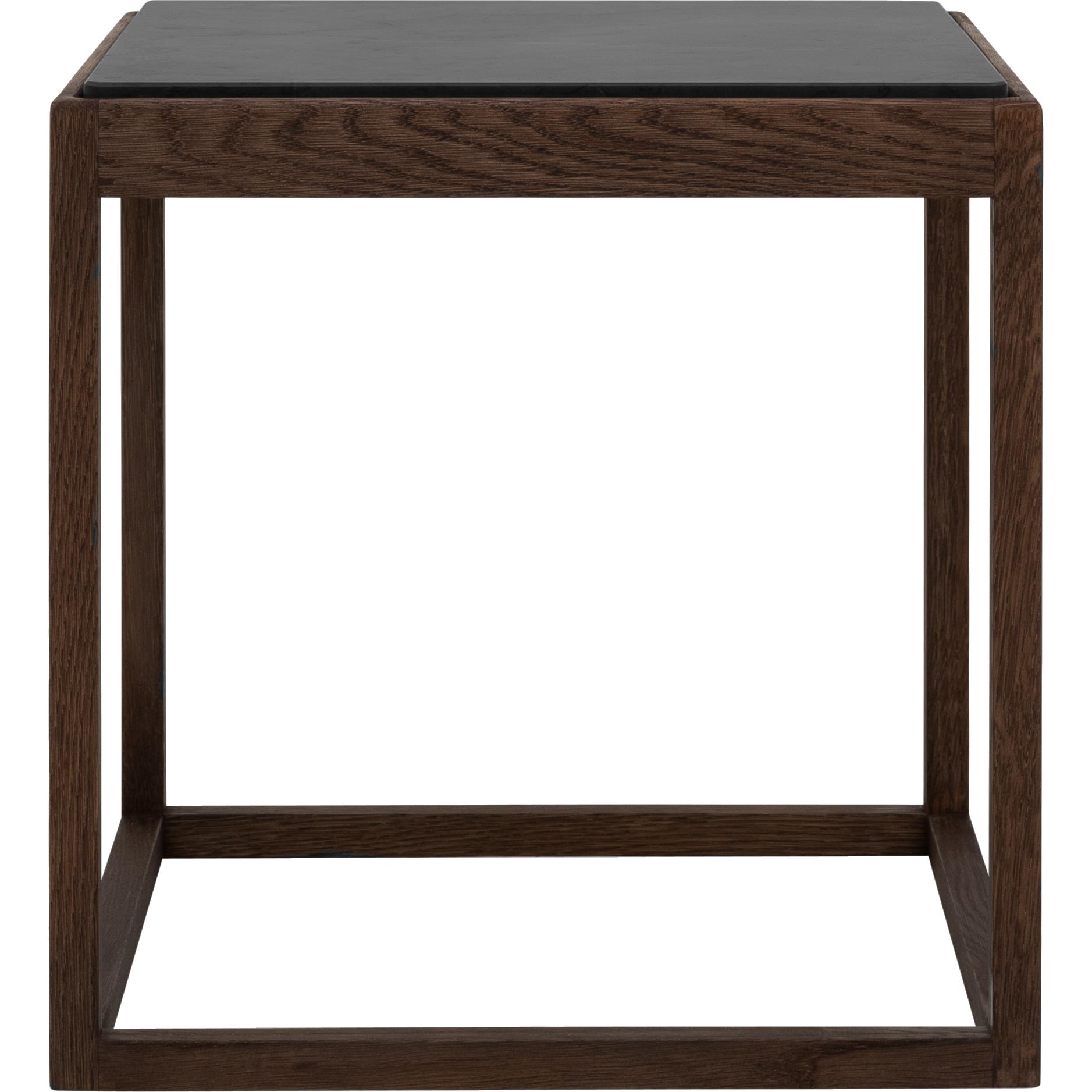 [product_category]-Klassik Studio Kø Cube Side Table Black Smoked Oak, Dark Grey Marble-Klassik Studio-CUBE-BLACKSMOKEDOAK-DARKGREYMARBLE-KLA-1