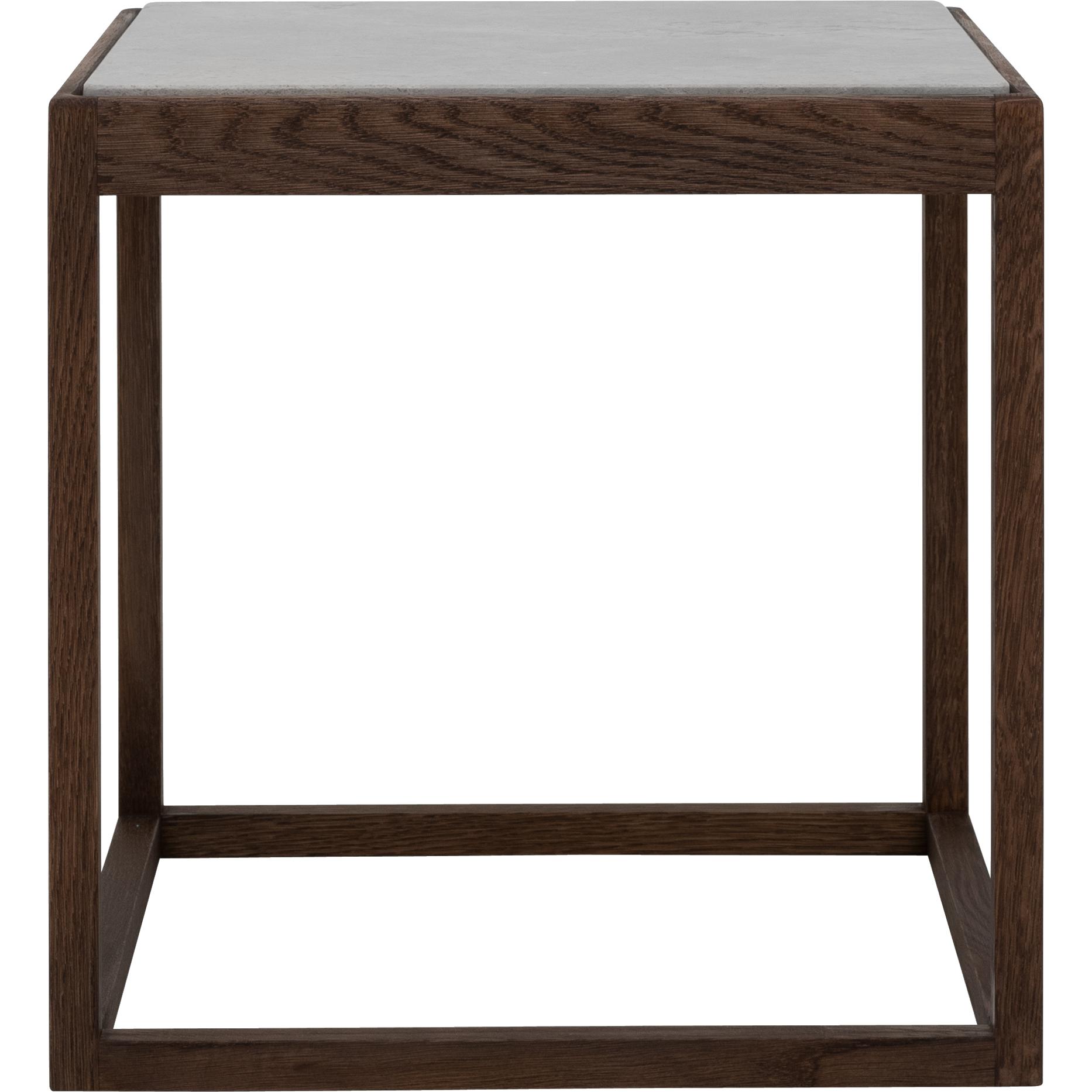 [product_category]-Klassik Studio Kø Cube Side Table Black Smoked Oak, Light Grey Marble-Klassik Studio-CUBE-BLACKSMOKEDOAK-LIGHTGREYMARBLE-KLA-1