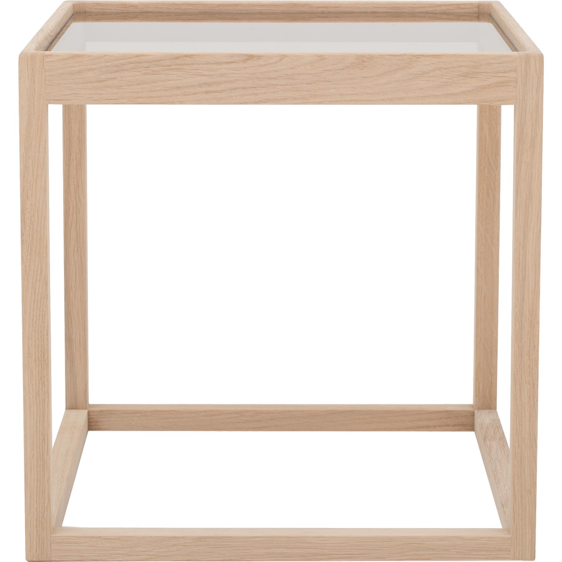[product_category]-Klassik Studio Kø Cube Side Table Oak Soap, Smoked Glass-Klassik Studio-96500401-KLA-1