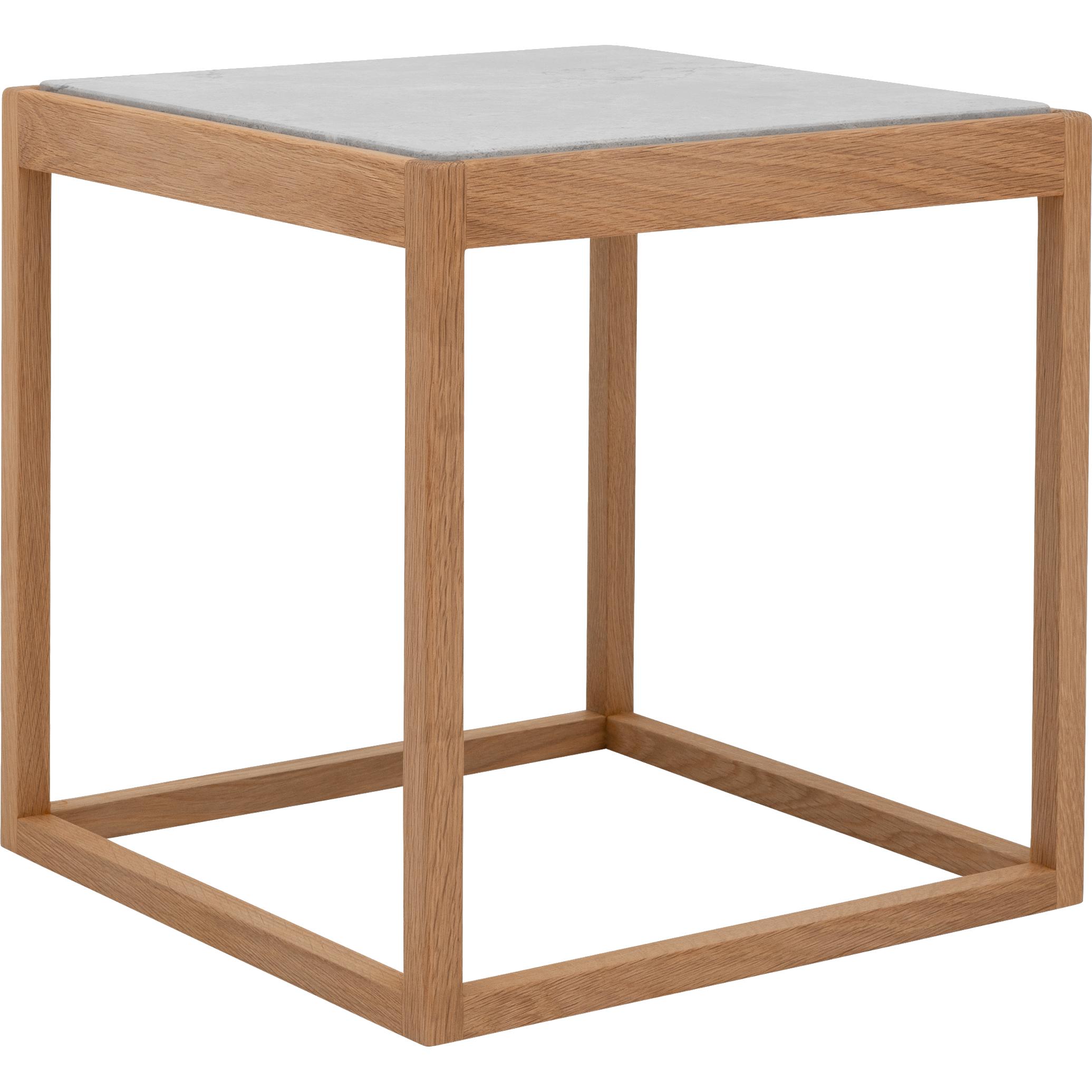 [product_category]-Klassik Studio Kø Cube Side Table Oak Soaped, Light Grey Marble-Klassik Studio-CUBE-SOAPEDOAK-LIGHTGREYMARBLE-KLA-2