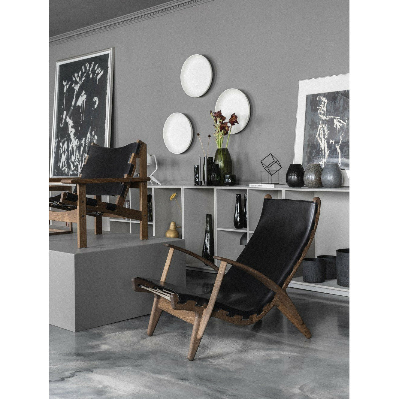 [product_category]-Klassik Studio Pv King's Chair Black Oak Stained, Black Leather-Klassik Studio-KING-92500101+92454101-KLA-5