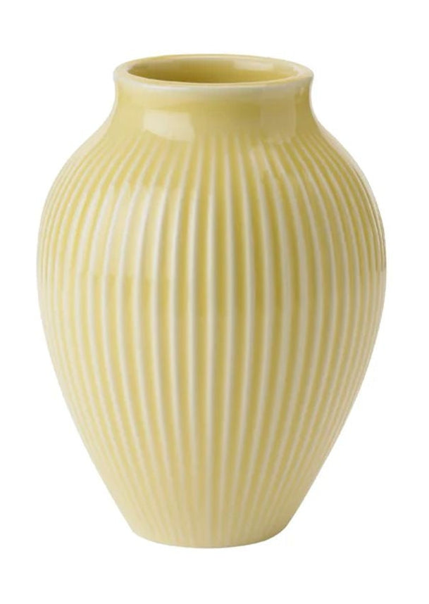 [product_category]-Knabstrup Keramik Vase With Grooves H 12,5 Cm, Yellow-Knabstrup Keramik-5713959012936-1293-KNA-1