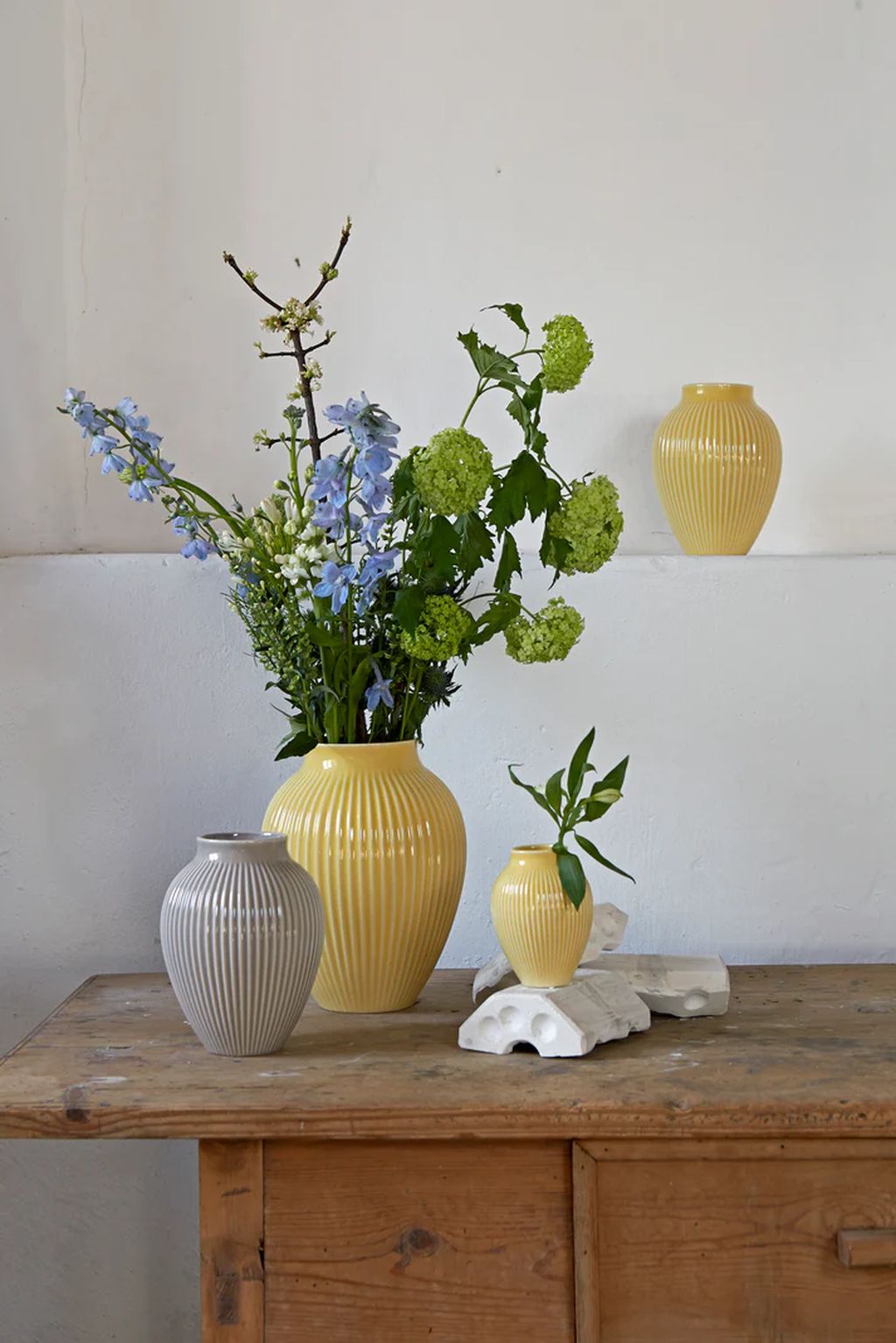 [product_category]-Knabstrup Keramik Vase With Grooves H 27 Cm, Grey-Knabstrup Keramik-5713959012998-1299-KNA-3