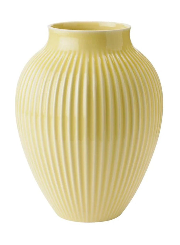 [product_category]-Knabstrup Keramik Vase With Grooves H 27 Cm, Yellow-Knabstrup Keramik-5713959012912-1291-KNA-1