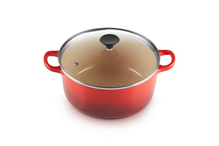[product_category]-Le Creuset Round Casserole With Glass Lid 22 Cm, Cerise-Le Creuset-0024147308690-27001220602461-LEC-1