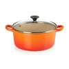 Le Creuset Round Casserole With Glass Lid 22 Cm, Volcanic