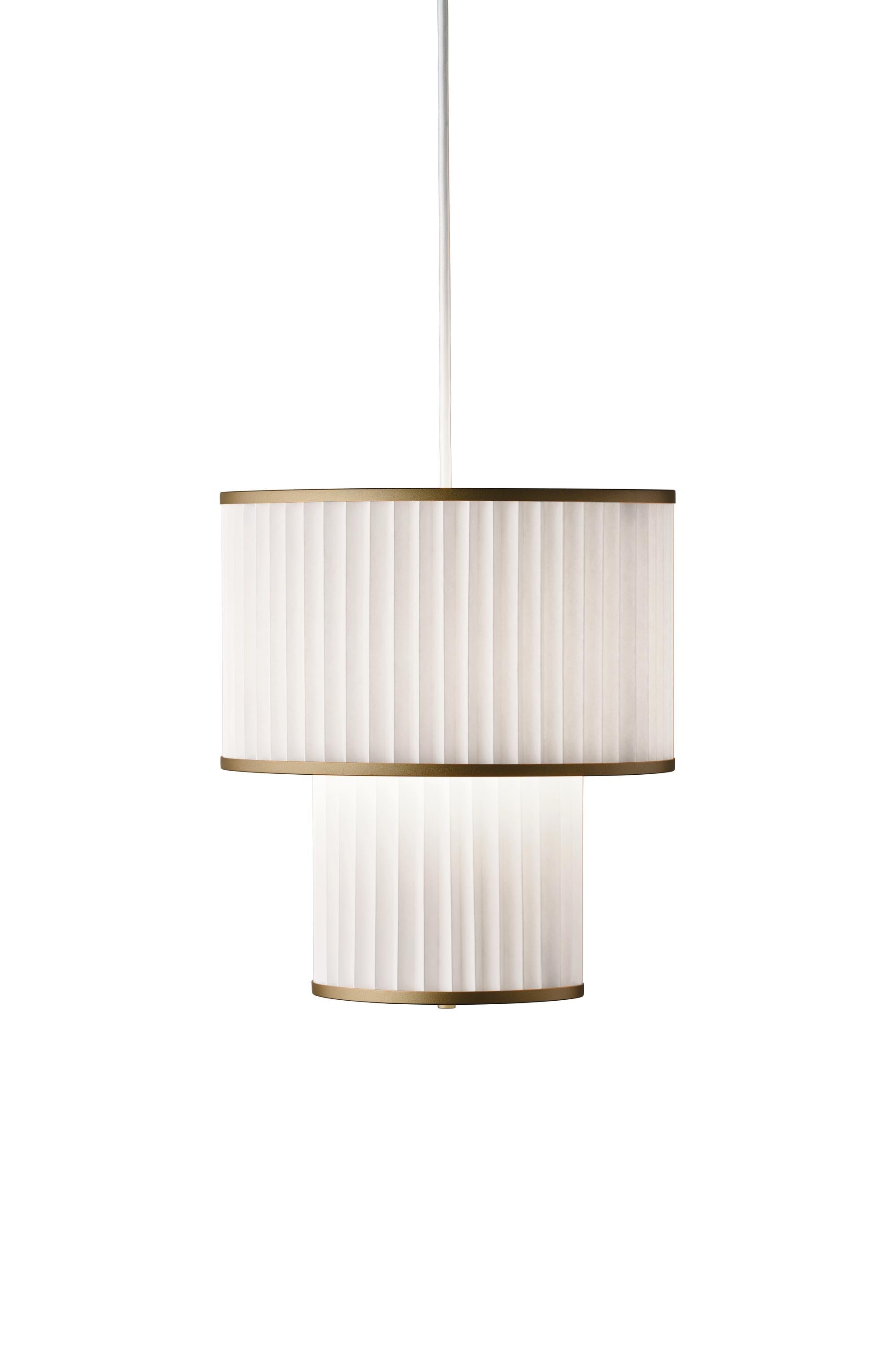 [product_category]-Le Klint Plivello Suspension Lamp Golden/White With 2 Shades (S M)-Le Klint-5703387011021-110GO-LEK-2