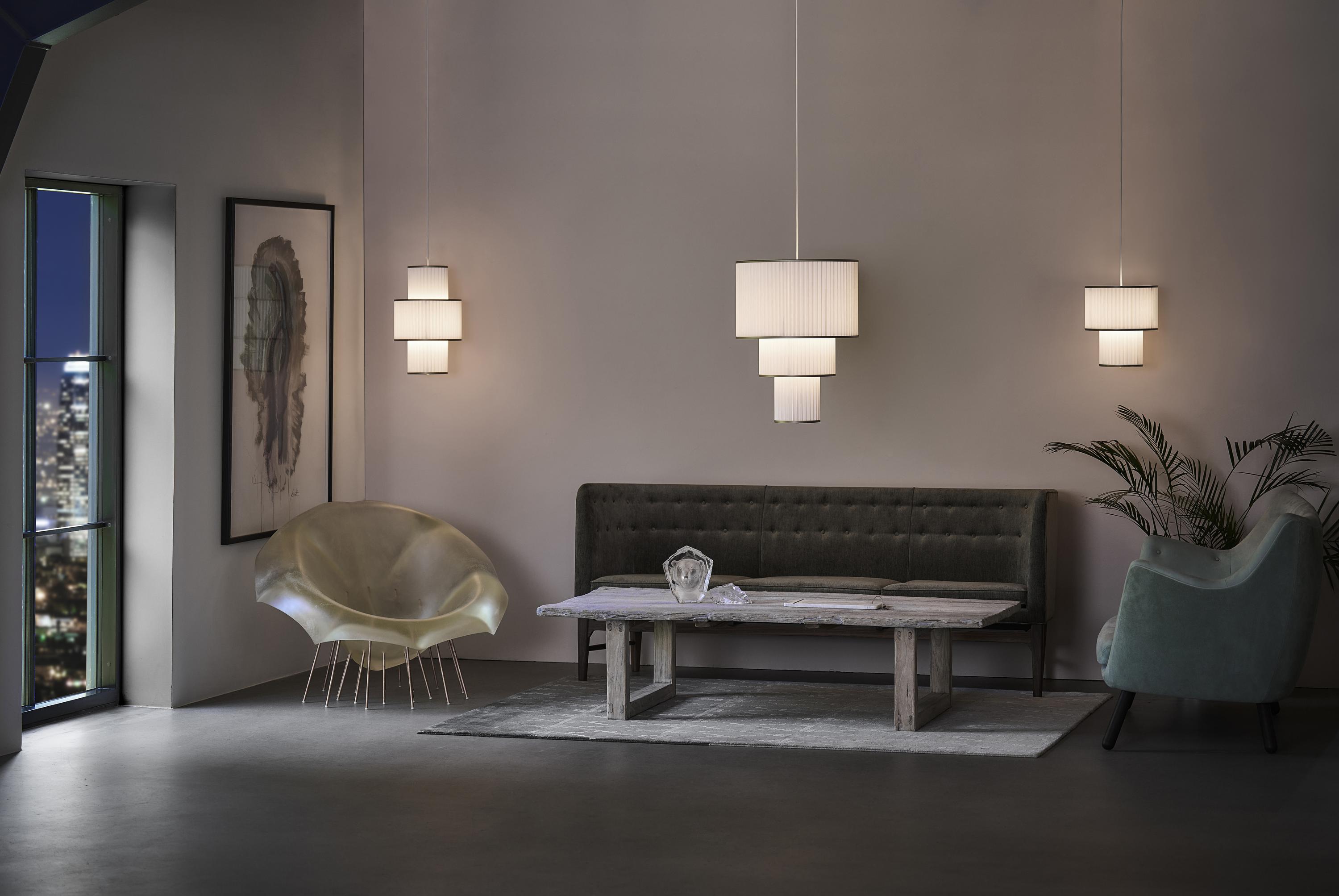 [product_category]-Le Klint Plivello Suspension Lamp Golden/White With 2 Shades (S M)-Le Klint-5703387011021-110GO-LEK-5