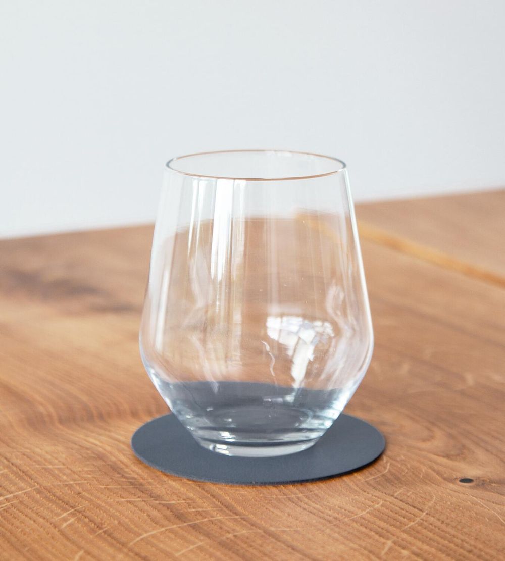 [product_category]-Lind Dna Circle Glass Coaster Nupo Leather, Dark Brown-Lind DNA-5711591041451-981071-LIN-2