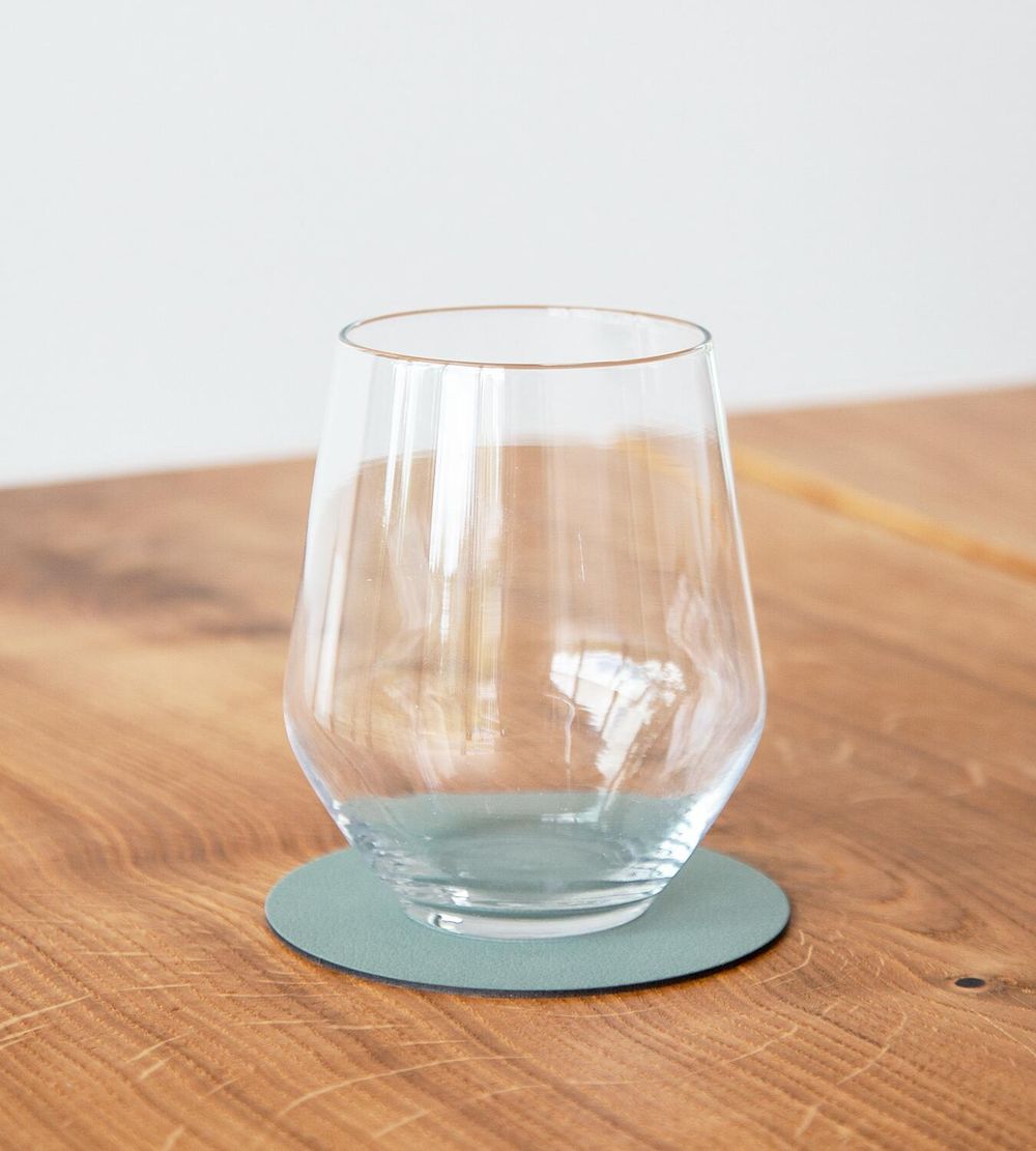 [product_category]-Lind Dna Circle Glass Coaster Nupo Leather, Pastel Green-Lind DNA-5711590643106-981795-LIN-2