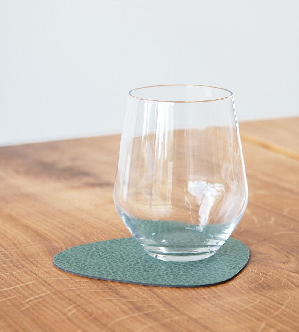 [product_category]-Lind Dna Curve Glass Coaster Hippo Leather, Pastel Green-Lind DNA-5711591361450-981124-LIN-2