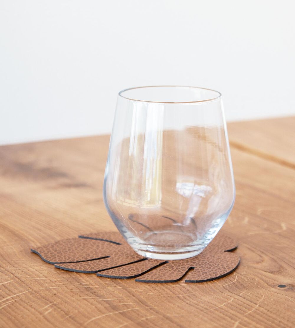 [product_category]-Lind Dna Leaf Glass Coaster Hippo Leather, Natural-Lind DNA-5711905519881-990080-LIN-2