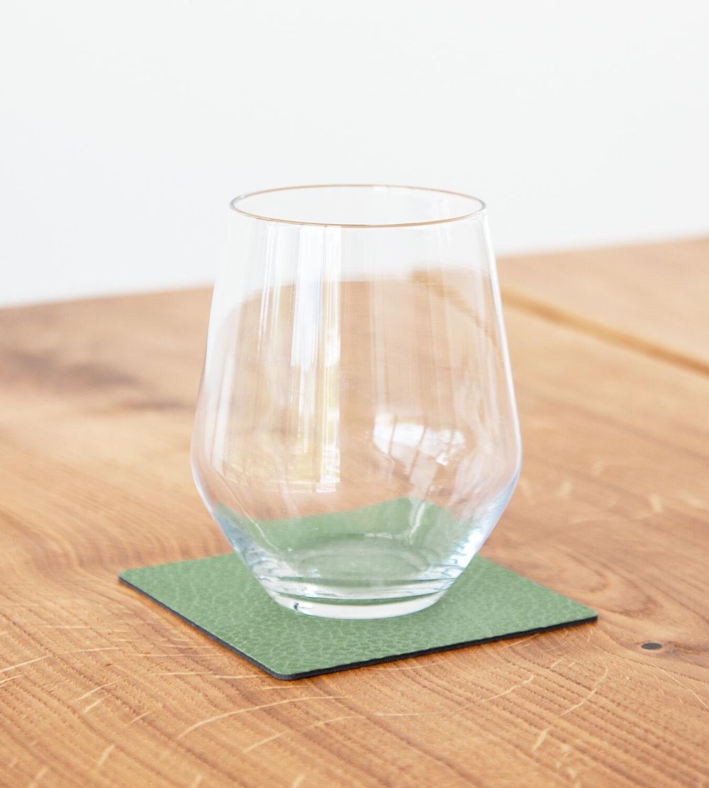 [product_category]-Lind Dna Square Glass Coaster Hippo Leather, Forest Green-Lind DNA-5711905522690-990216-LIN-2
