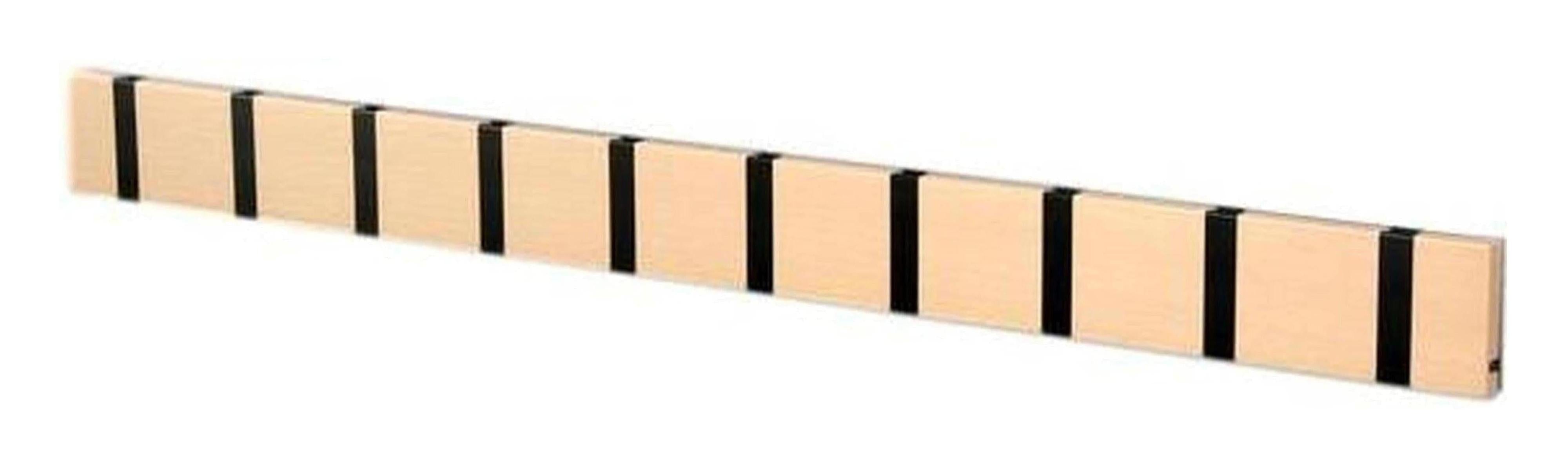 [product_category]-Loca Knax Horizontal Coat Rack 10 Hooks, Beech Soap/Black-LOCA-5711394200031-11011S-LOC-1