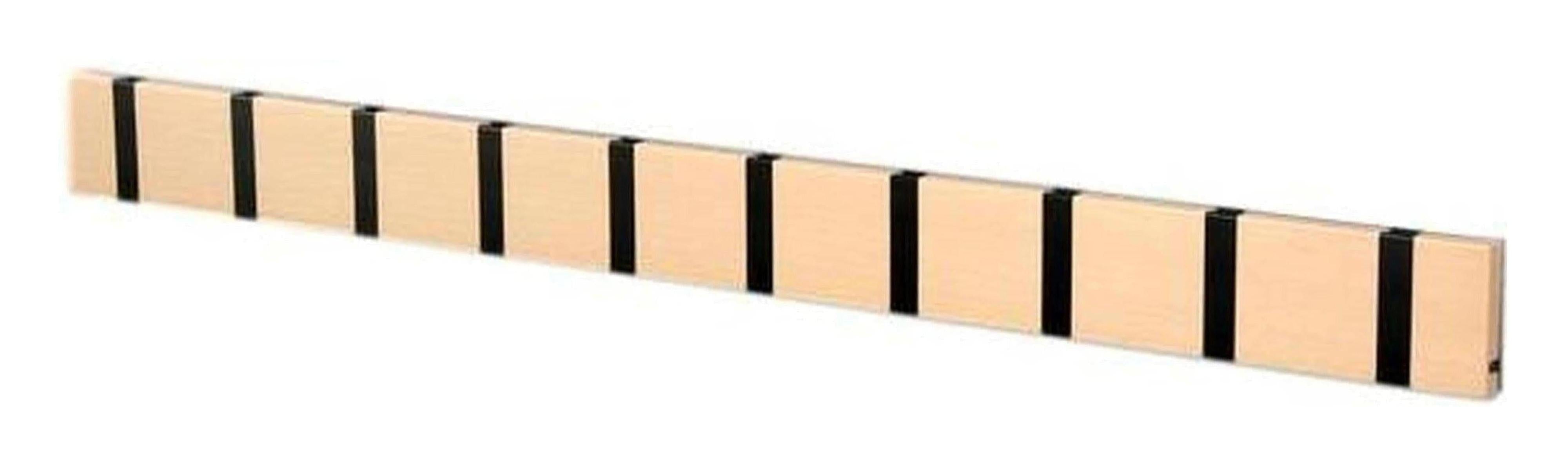 [product_category]-Loca Knax Horizontal Coat Rack 10 Hooks, Beech/Black-LOCA-5711394200017-11011-LOC-1