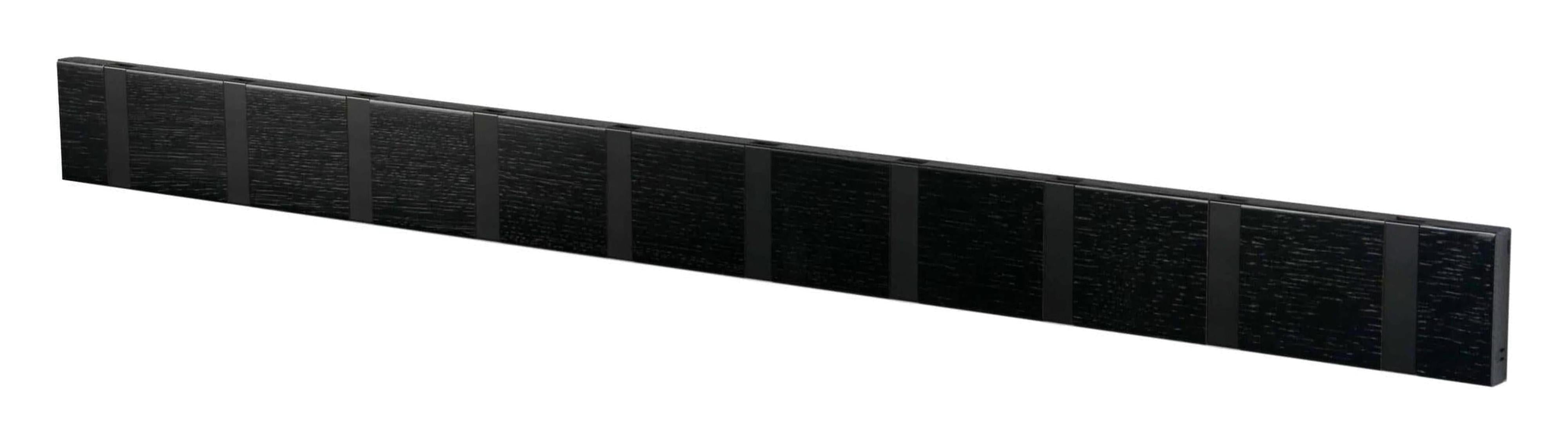 [product_category]-Loca Knax Horizontal Coat Rack 10 Hooks, Oak Black Stained/Black-LOCA-5711394200673-11091B-LOC-1