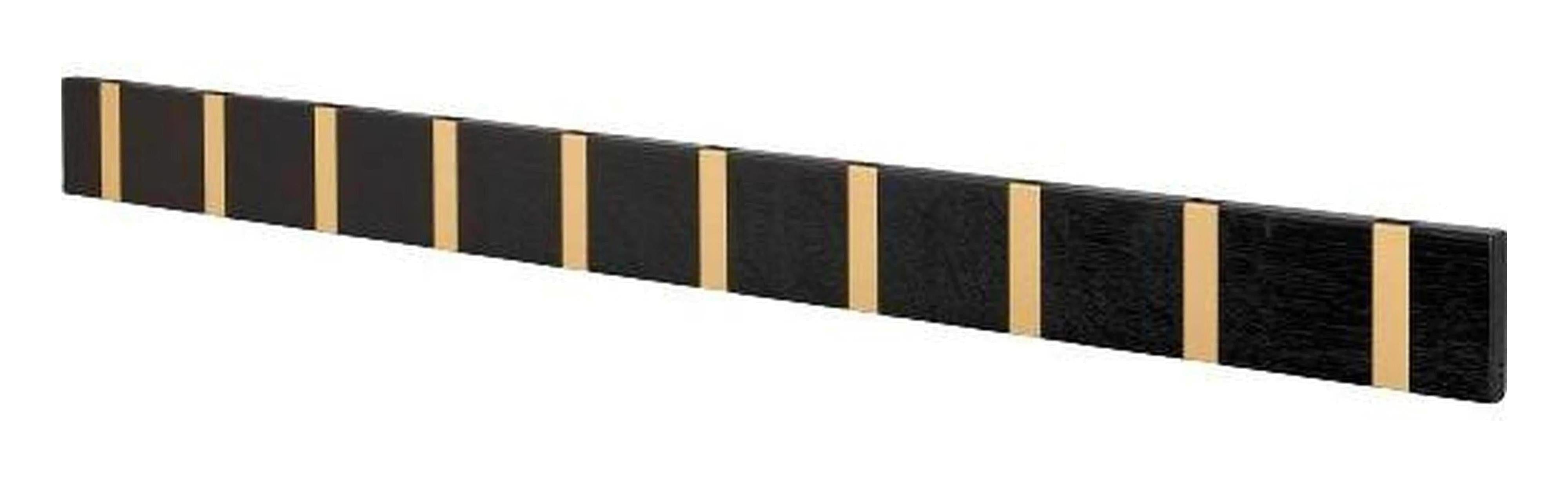 [product_category]-Loca Knax Horizontal Coat Rack 10 Hooks, Oak Black Stained/Brass-LOCA-5711394954736-11093B-LOC-1