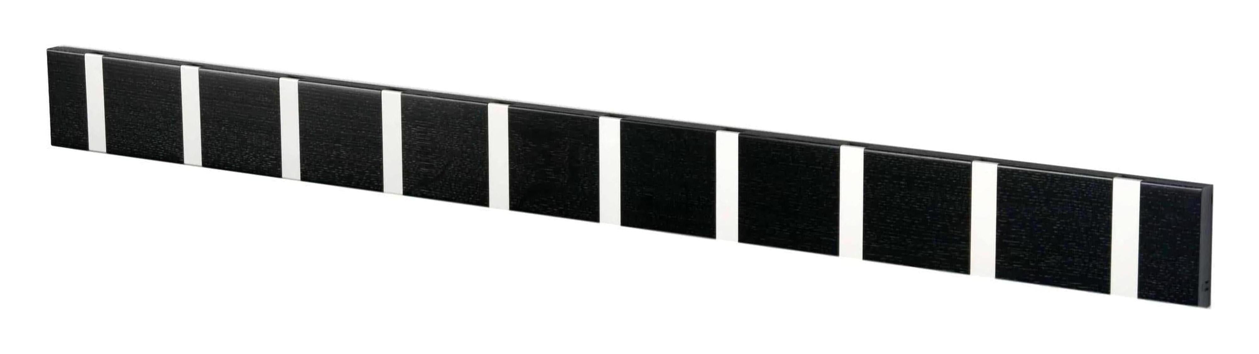 [product_category]-Loca Knax Horizontal Coat Rack 10 Hooks, Oak Black Stains/Grey-LOCA-5711394200680-11092B-LOC-1