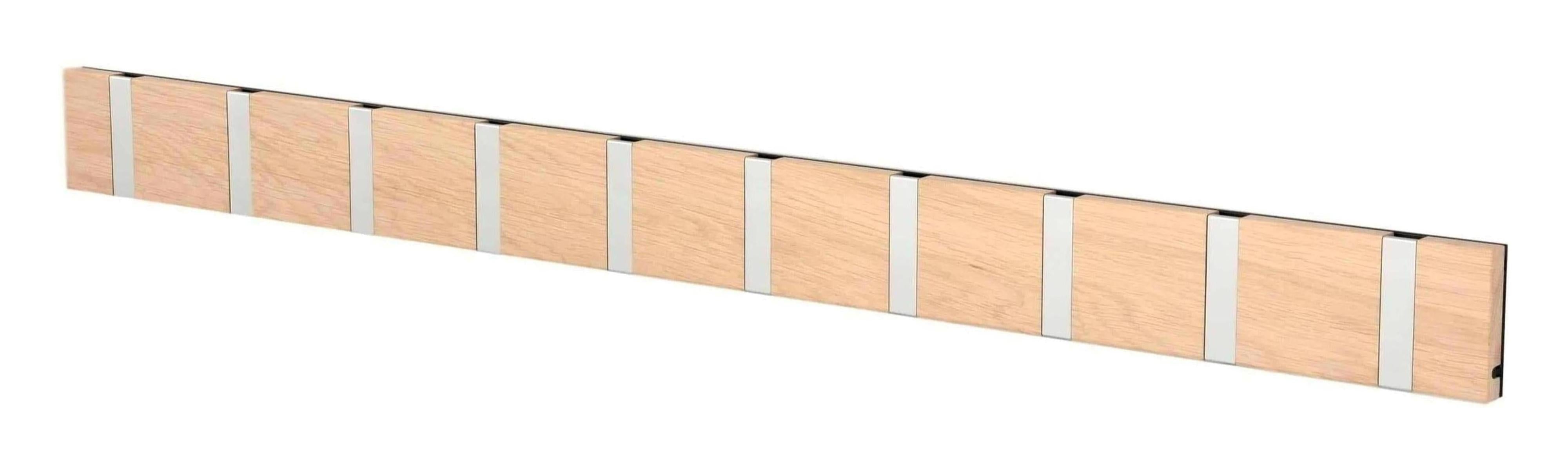 [product_category]-Loca Knax Horizontal Coat Rack 10 Hooks, Oak Limed/Grey-LOCA-5711394200635-11092-LOC-1