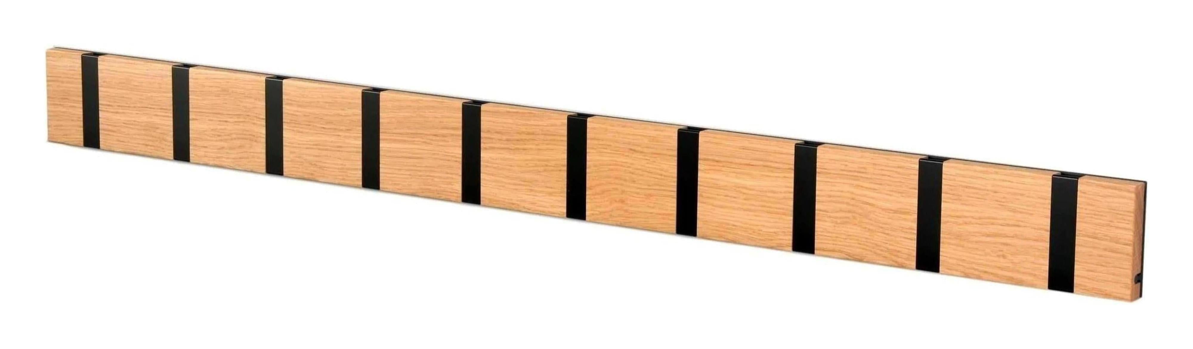 [product_category]-Loca Knax Horizontal Coat Rack 10 Hooks, Oak Oiled/Black-LOCA-5711394200611-11091O-LOC-1