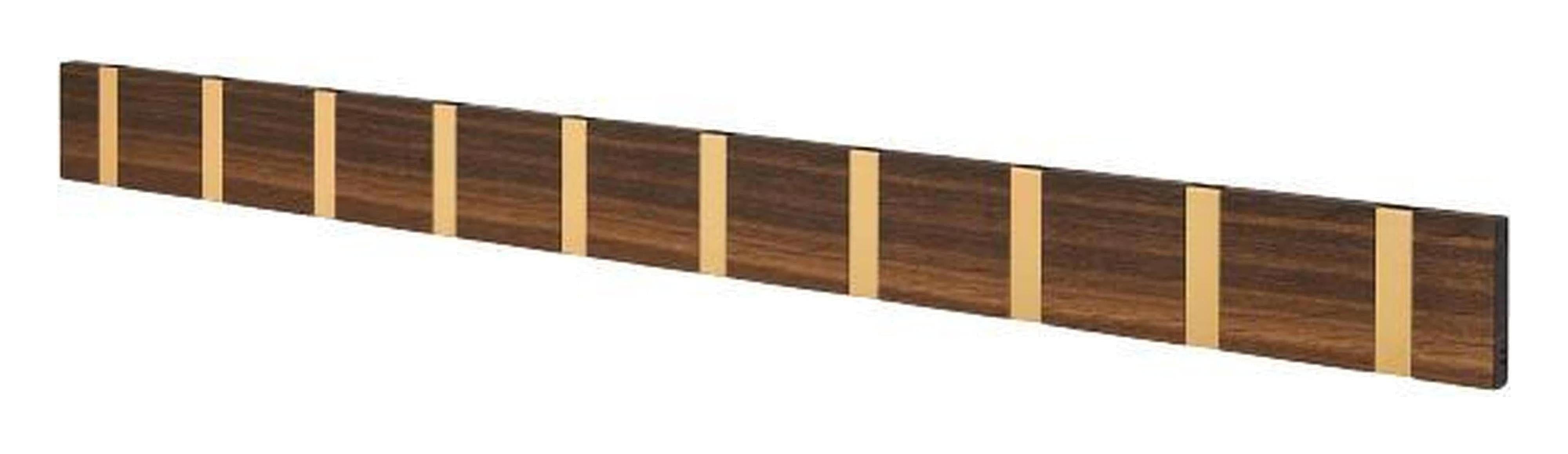 [product_category]-Loca Knax Horizontal Coat Rack 10 Hooks, Oak Tabac Oiled/Brass-LOCA-5711394954781-110143-LOC-1