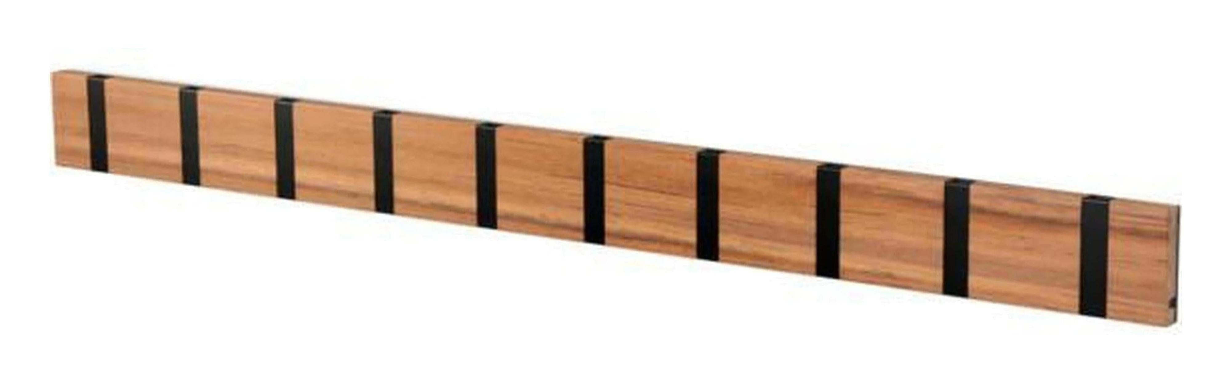 [product_category]-Loca Knax Horizontal Coat Rack 10 Hooks, Teak Oiled/Black-LOCA-5711394200147-110131O-LOC-1