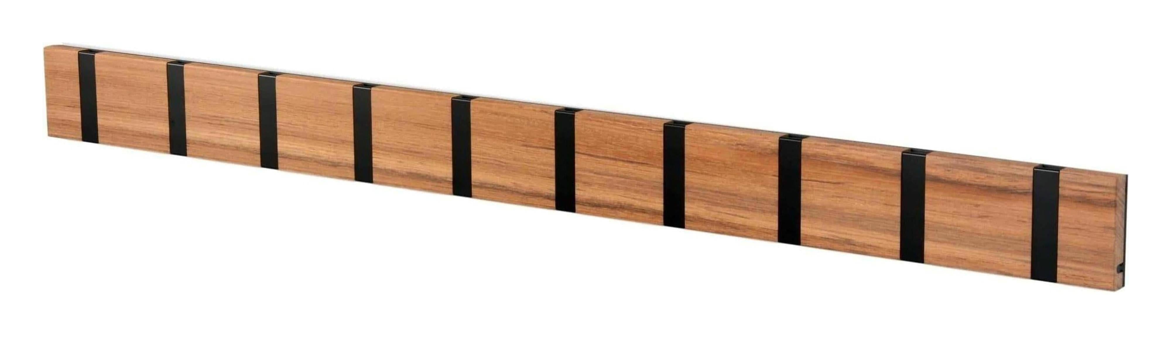 [product_category]-Loca Knax Horizontal Coat Rack 10 Hooks, Teak Untreated/Black-LOCA-5711394200130-110131-LOC-1