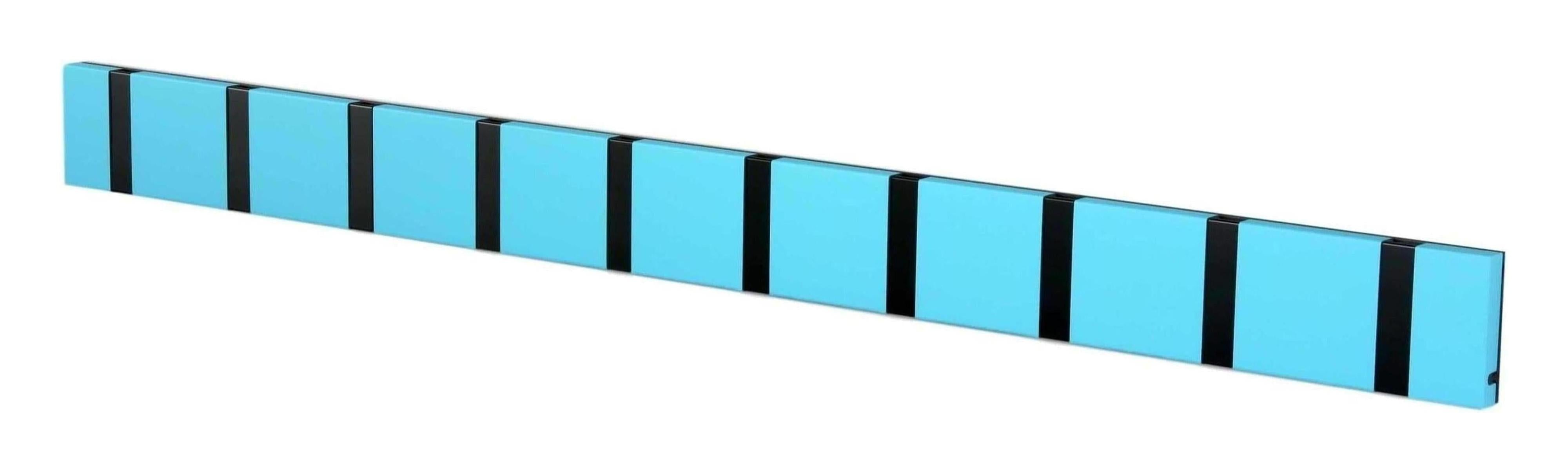 [product_category]-Loca Knax Horizontal Coat Rack 10 Hooks, Turquoise/Black-LOCA-5711394200291-110261-LOC-1