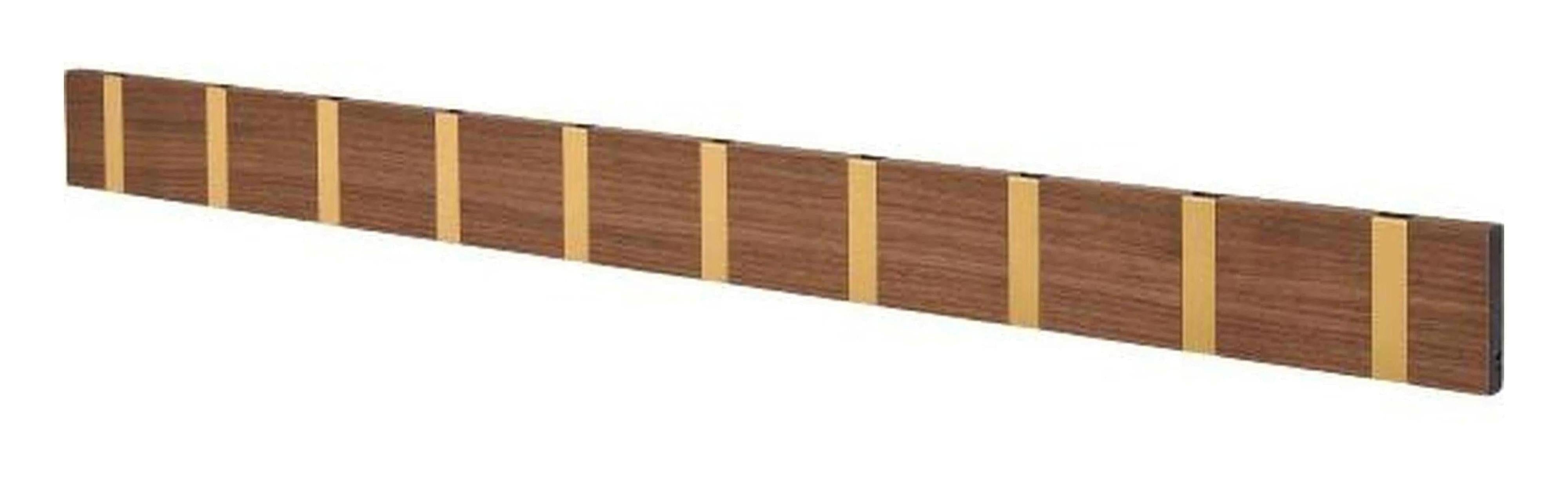 [product_category]-Loca Knax Horizontal Coat Rack 10 Hooks, Walnut/Brass-LOCA-5711394954682-110113-LOC-1